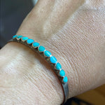 Dishta Turquoise Cuff Bracelet - Sterling Silver - Vintage