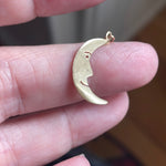 Smiling Moon Pendant - 14k Gold - Vintage