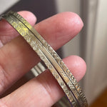 Engraved Bangle Set - Sterling Silver - Vintage