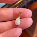 Opal Pendant - Diamond - 10k Gold - Vintage