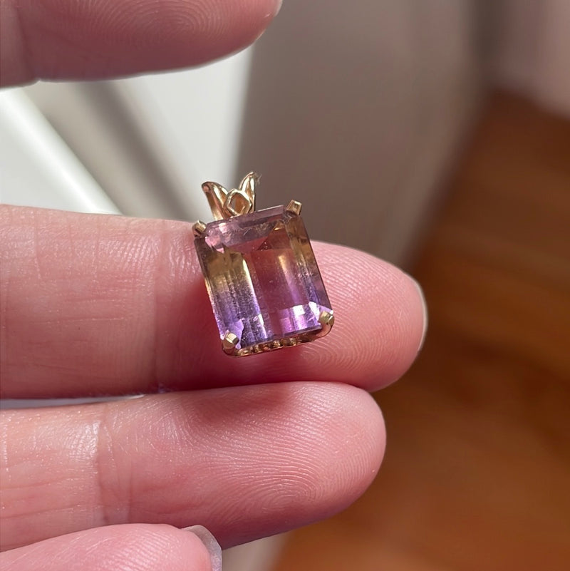 Ametrine Pendant - 10k Gold - Vintage