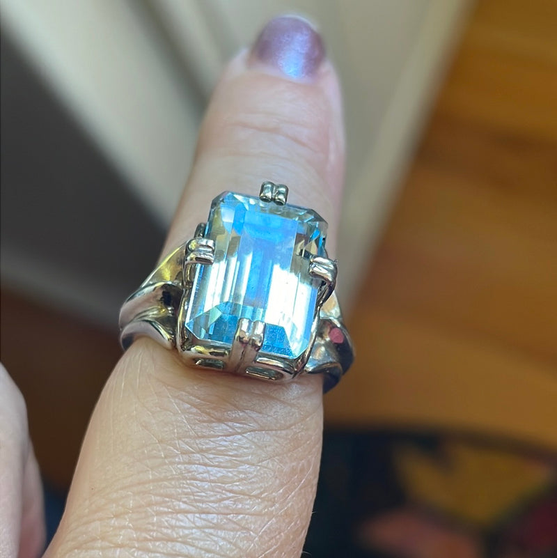 Aquamarine Ring - Sterling Silver - Vintage