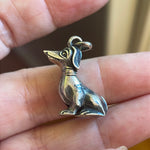 Dog Pendant Charm - Sterling Silver - Vintage