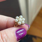 Pearl Flower Ring - 10k Gold - Vintage