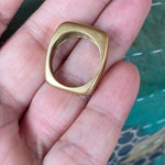 Heavy Square Ring - 18k Gold - Vintage