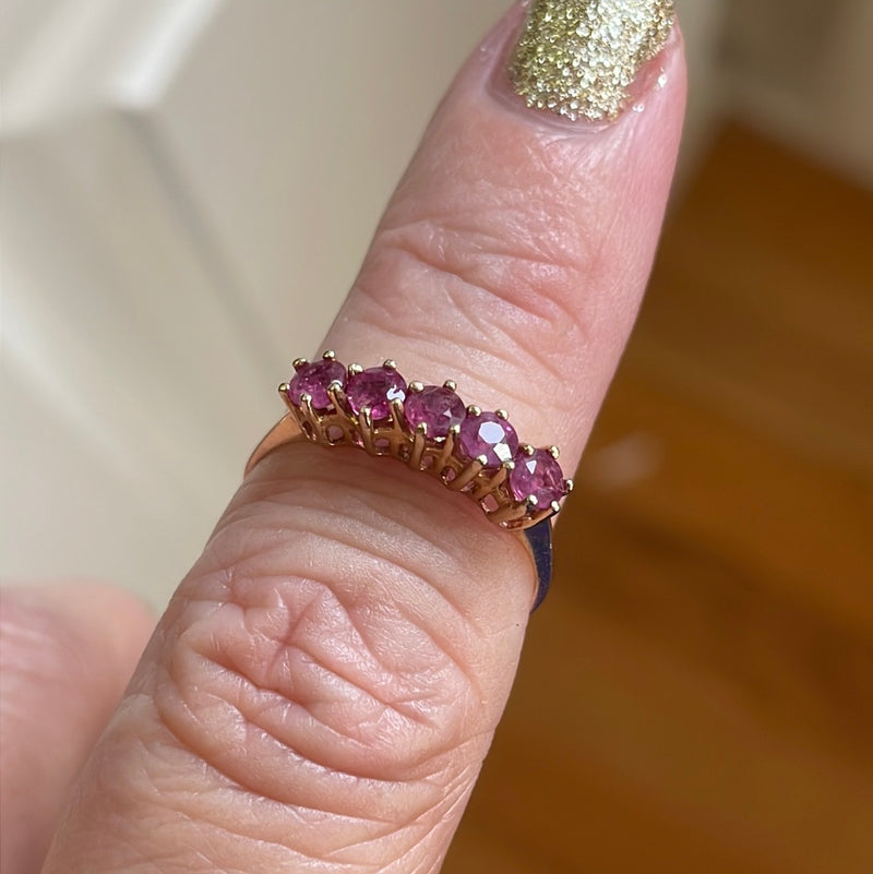 Pink Tourmaline Ring - 14k Gold - Vintage