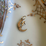 Moon Star Pendant - 14k Gold - Vintage