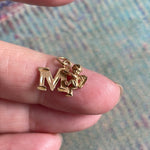 M Initial Pendant - Cherub - 10k Gold - Vintage