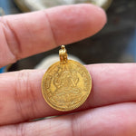 Prasana Coin Pendant - 22k Gold - 1963 - Vintage