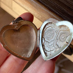 Heart Flower Locket - Sterling Silver - Vintage