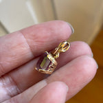 Ornate Amethyst Pendant - Square Cut - 14k Gold - Vintage