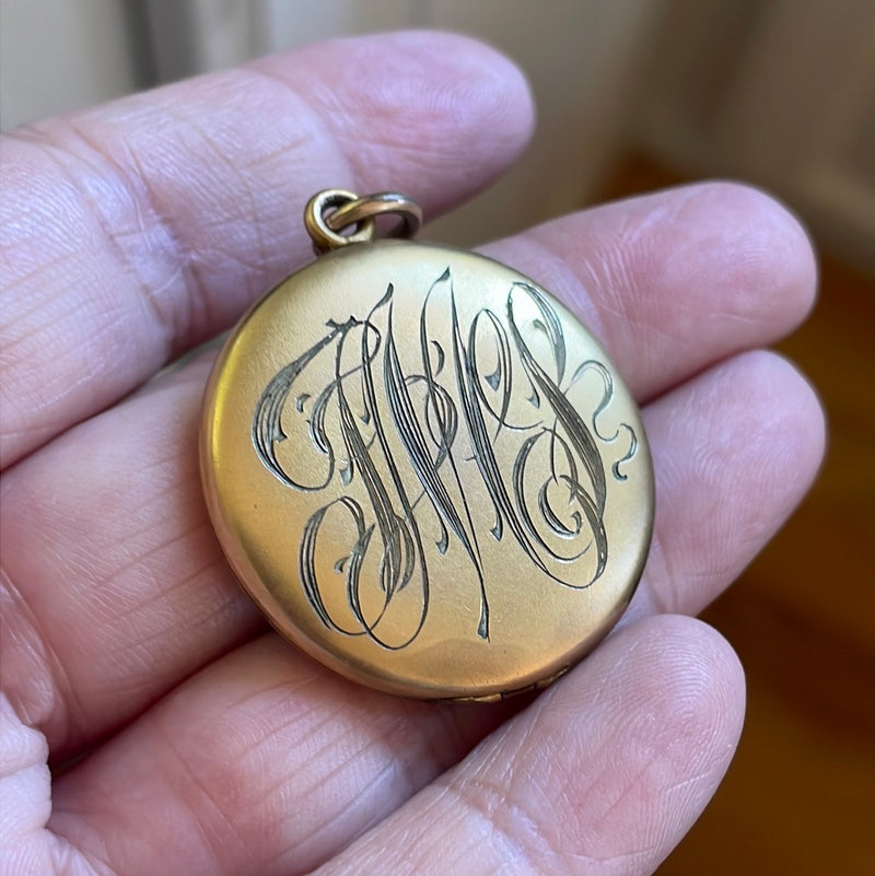 Moon Locket - Gold Filled - Victorian - Antique