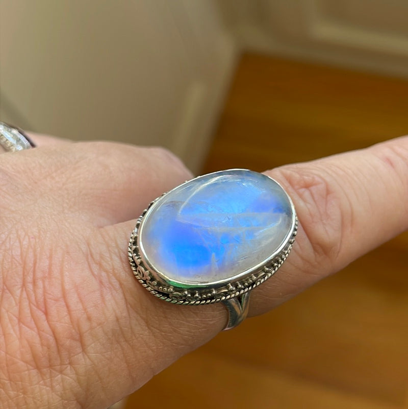 Moonstone Ring - Sterling Silver - Modern