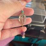 Gemstone Pendant - Prasiolite, Fluorite, Moonstone, Apatite and Coral - Gold Filled - Handmade