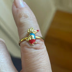 Enamel Mouse Ring - 9k Gold - Vintage