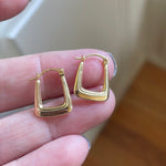 Square Hoop Earrings - 14k Gold - Vintage