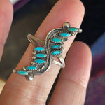 Turquoise Flourish Ring - Sterling Silver - Vintage