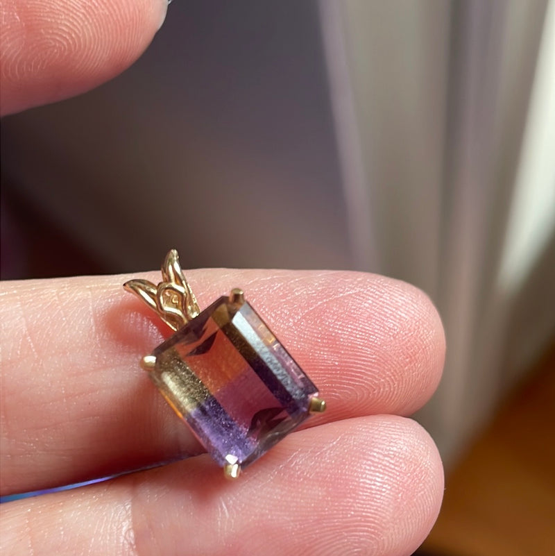 Ametrine Pendant - 10k Gold - Vintage