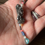 Mermaid Pendant - Apatite, Kyanite, Opal, Pearl and Coral - Pewter and Sterling Silver - Handmade