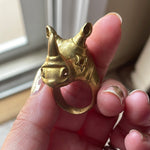 Rhino Ring - Brass - Vintage