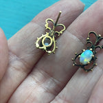 Opal Filigree Earrings - 14k Gold - Vintage