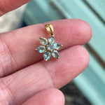 Apatite Flower Pendant - 10k Gold - Vintage