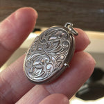 Engraved Locket - Sterling Silver - Vintage