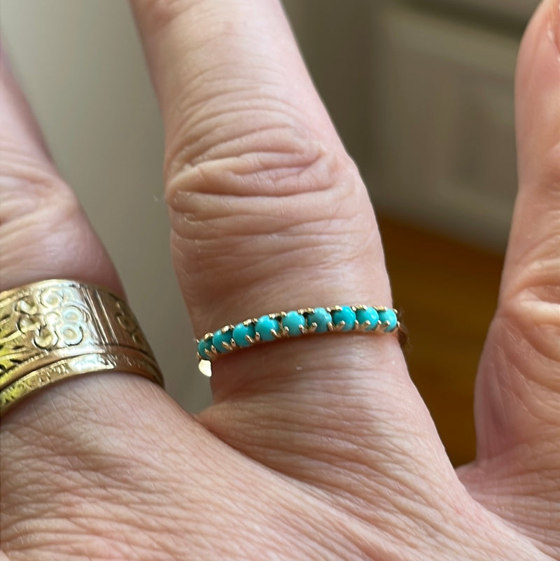 Turquoise Band - 14k Gold - Modern