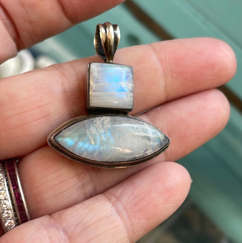 Moonstone Pendant - Sterling Silver - Vintage