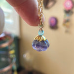 Carved Fluorite Pumpkin Necklace - Gold Filled - Handmade