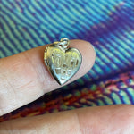 Engraved Heart Locket - Sterling Silver - Vintage