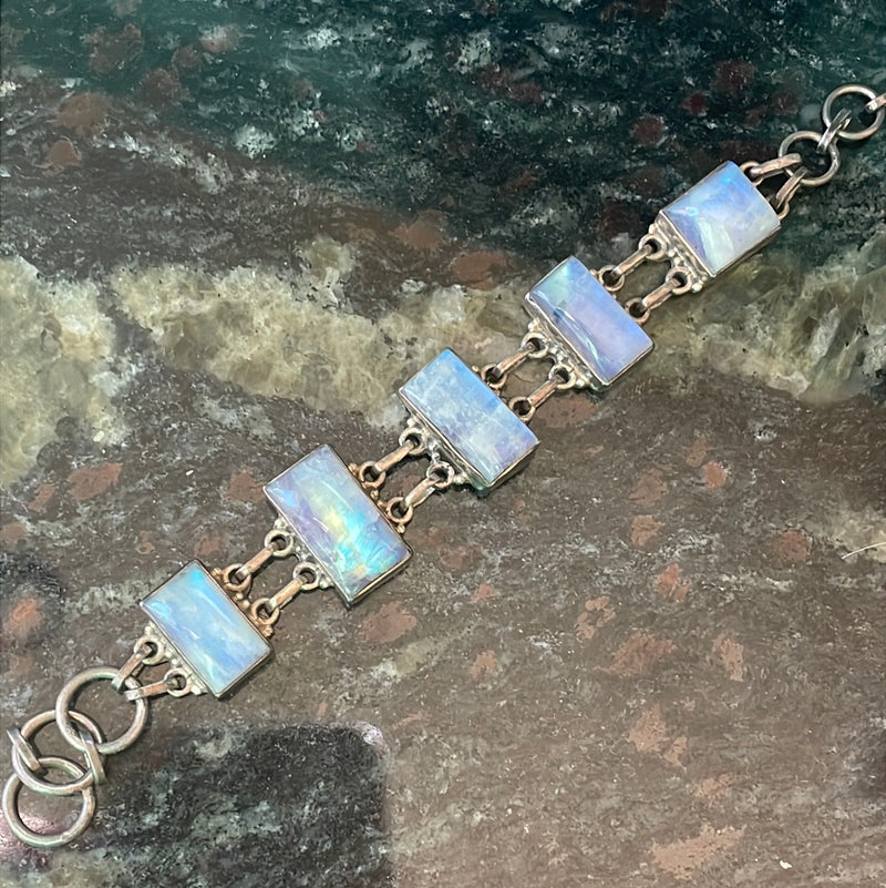 Moonstone Bracelet - Sterling Silver - Vintage