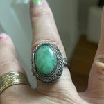 Jade Poison Ring - Carved Coral Buddha - Sterling Silver - Vintage