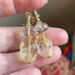 Citrine Prasiolite Earrings - Peridot - Gold Filled - Handmade