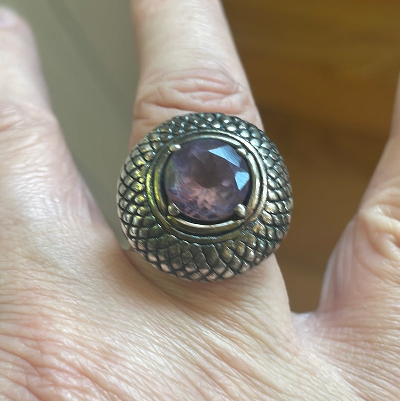 Amethyst Ring - Sterling Silver - Vintage