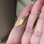 Engraved Star Drop Earrings - 9k Gold - Vintage