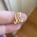 M initial Pendant - 14k Gold - Vintage