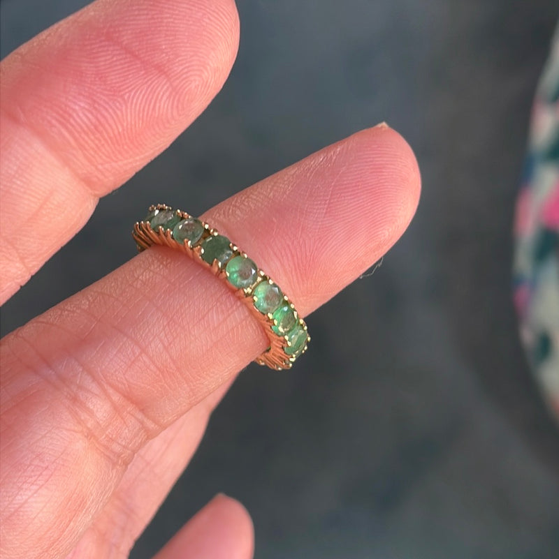 Emerald Eternity Band - 14k Gold - Vintage