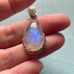 Moonstone Teardrop Pendant - Sterling Silver