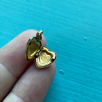 Dainty Heart Flower Locket -Gold Filled - Vintage