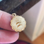 Pisces Pendant - Zodiac - 14k Gold - Vintage