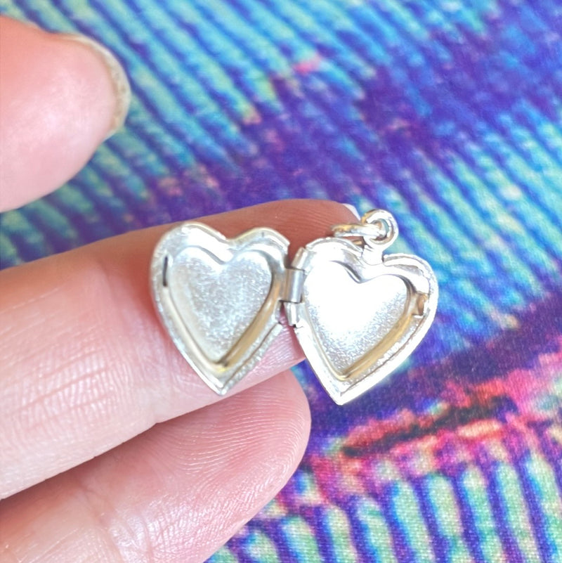 Engraved Heart Locket - Sterling Silver - Vintage