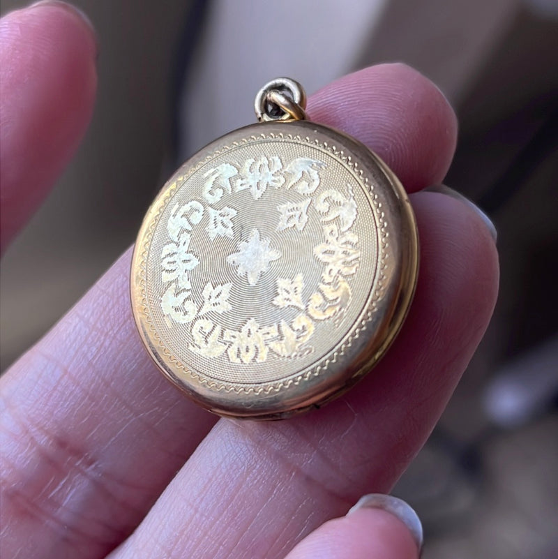 Engraved Locket - Gold Filled - Vintage