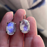 Moonstone Earrings - Sterling Silver - Vintage