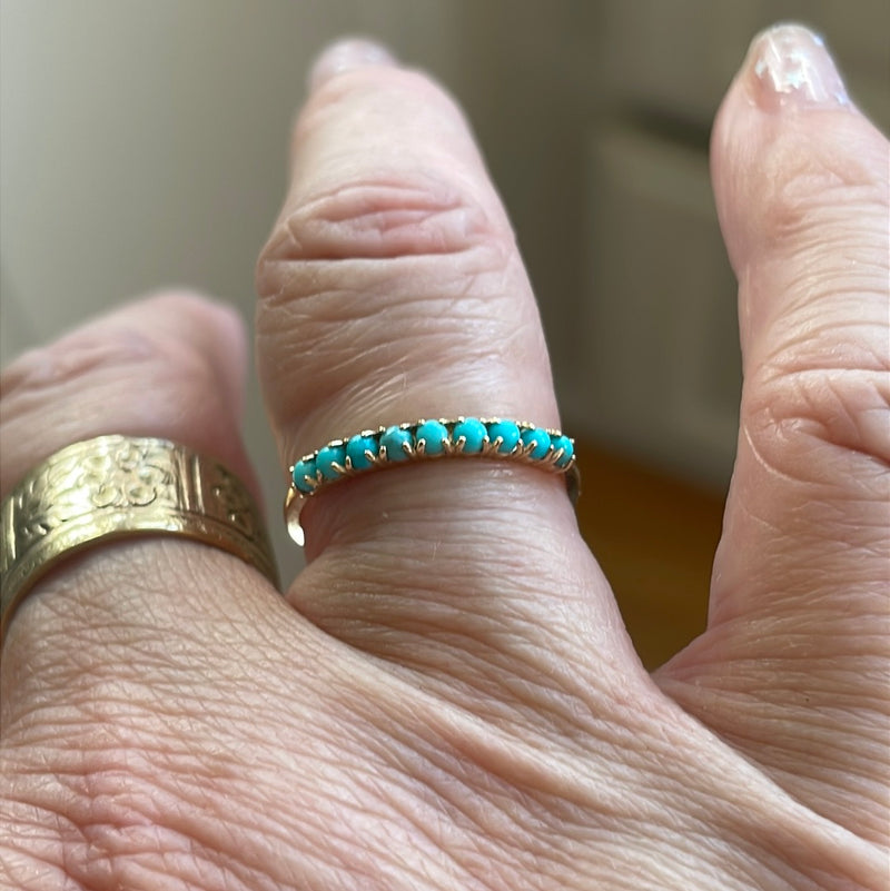 Turquoise Band - 14k Gold - Modern