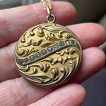 Nouveau Locket Necklace - Repousse Locket - Paste Locket - 1900s Locket - Gold Filled Locket - Wedding Locket - Vintage Jewelry