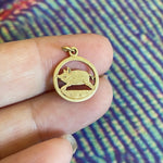 Rare Ornate Pig Charm - 14k Gold - Antique