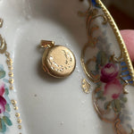 Dainty Round Locket - Gold Filled - Vintage