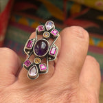 Amethyst, Citrine and Garnet Ring - Sterling Silver - Nicky Butler - Vintage