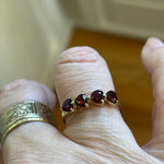 Garnet Heart Ring - 14k Gold - Vintage